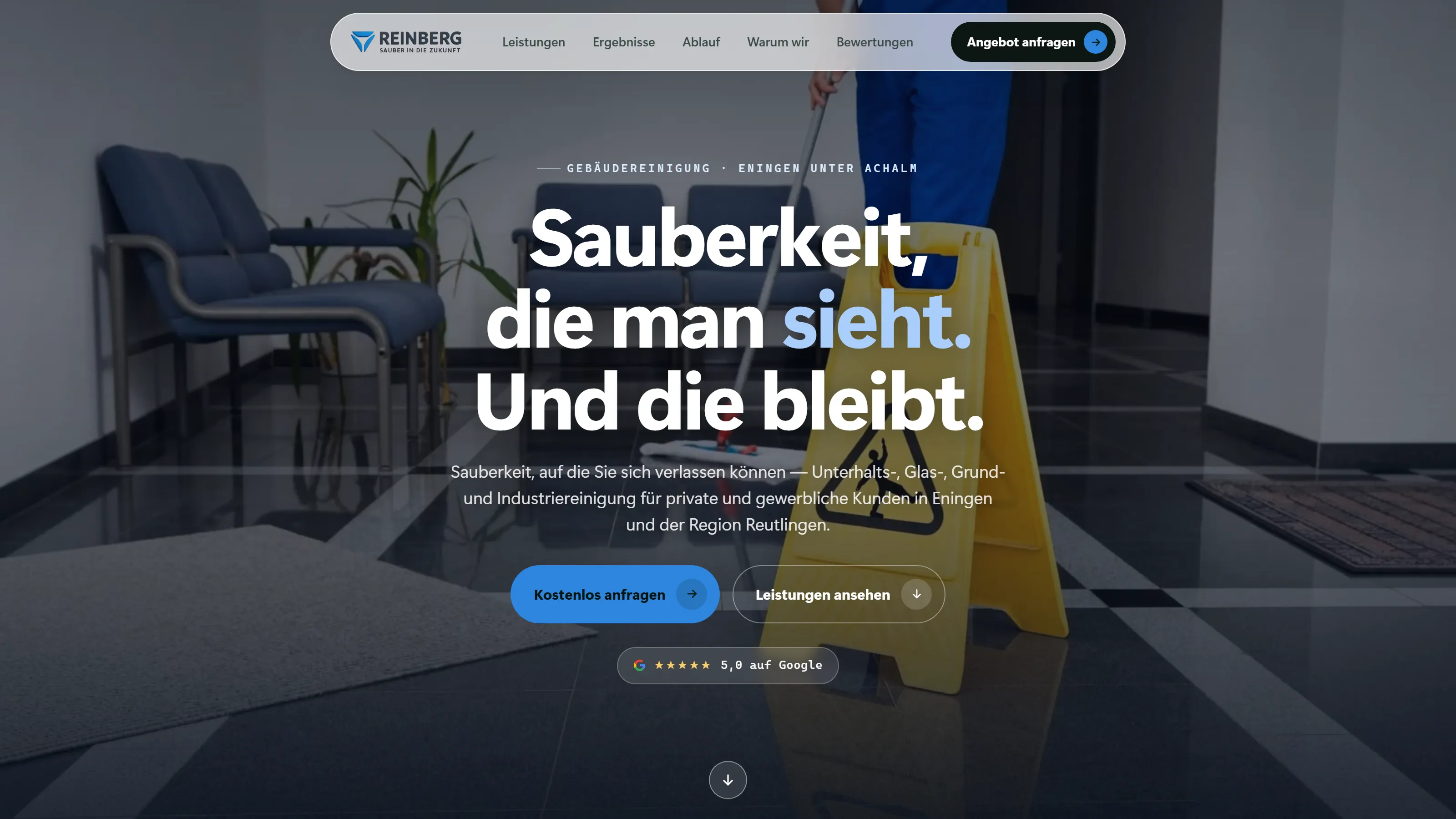 Startseite von Reinberg Gebäudereinigung